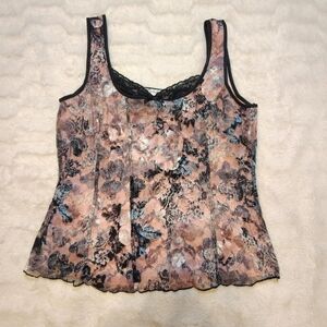 Dressbarn Pink Lace Tank Top